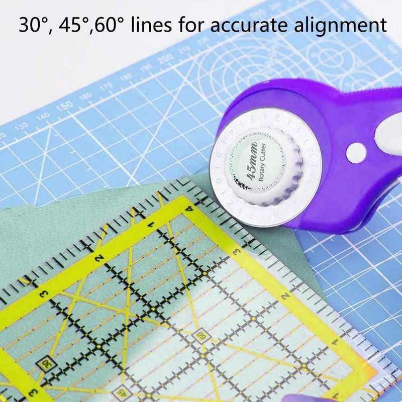 ZICALSO Quilting Rulers, Acrylic Square Rulers (3.5", 5", 6.5", 10.5"), Fabric Cutting Ruler with Non-Slip Rings for Quilting and Sewing - Image 5